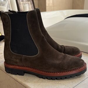 Vince Dark Brown Suede Chelsea Boots